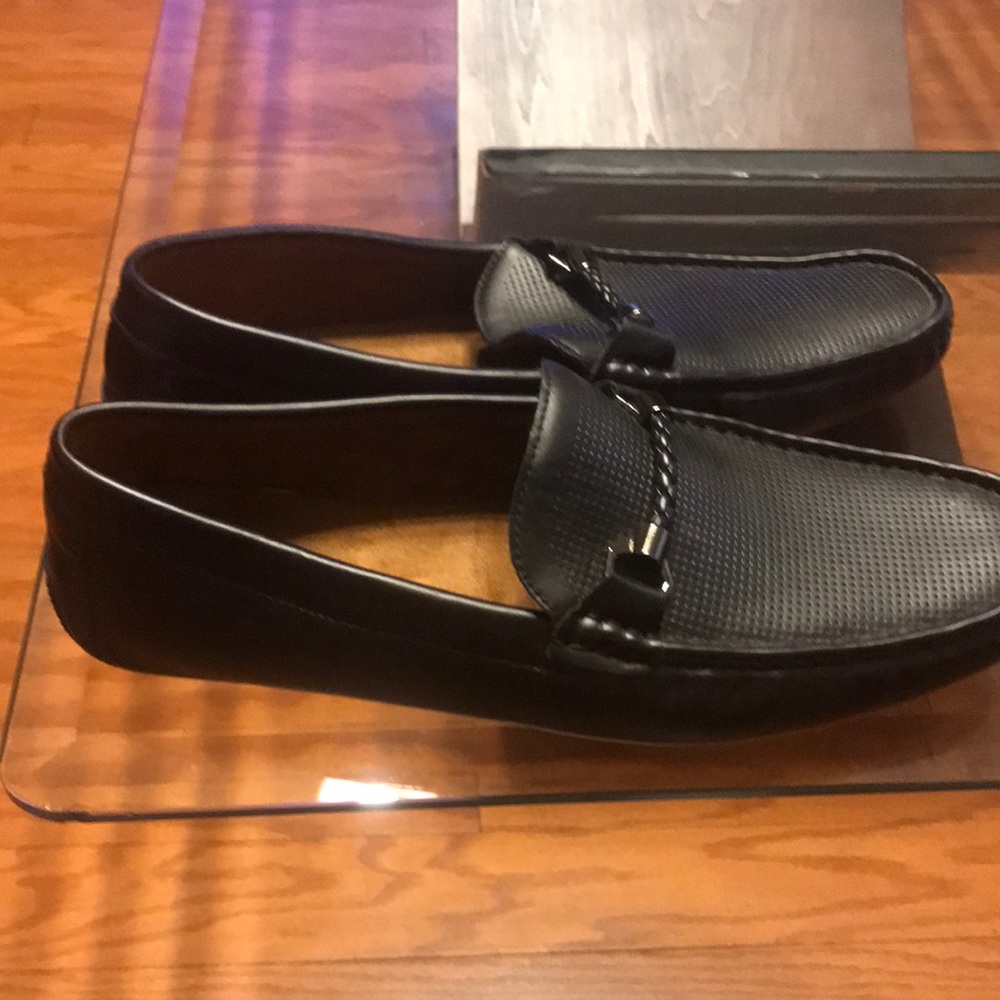 Black casual loafers